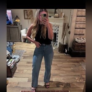 Cider high waist wide leg Classic Blue Denim Jeans size small